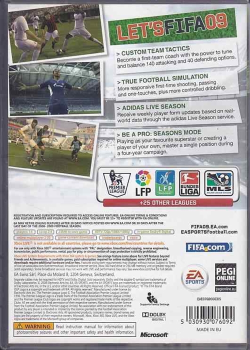 Fifa 09 - Classics - XBOX Live - XBOX 360 (B Grade) (Genbrug)